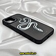 قاب گوشی iPhone 11 Pro آیفون پشت گلس آینه ای اورجینال CASETIFY طرح مار SNAKE محافظ لنزدار مشکی کد 473