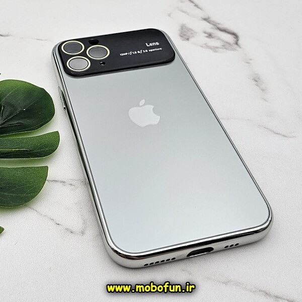 قاب گوشی iPhone 11 Pro آیفون مدل PVD اورجینال ضد خش پشت گلس شیشه ای Camera Lens محافظ لنز دار نقره ای کد 484