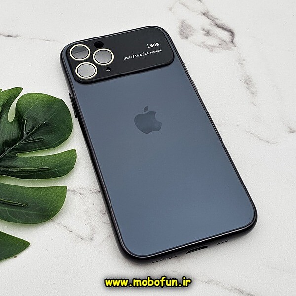 قاب گوشی iPhone 11 Pro آیفون مدل PVD اورجینال ضد خش پشت گلس شیشه ای Camera Lens محافظ لنز دار مشکی گرافیت کد 489