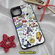 قاب گوشی iPhone 11 Pro Max آیفون پشت گلس آینه ای اورجینال CASETIFY طرح ایموجی و استیکر محافظ لنزدار مشکی کد 604