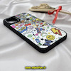 قاب گوشی iPhone 11 Pro Max آیفون پشت گلس آینه ای اورجینال CASETIFY طرح ایموجی و استیکر محافظ لنزدار مشکی کد 604