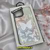 قاب گوشی iPhone 12 Pro Max آیفون پشت گلس آینه ای اورجینال CASETIFY طرح پروانه کیوت محافظ لنزدار مشکی کد 693