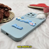 قاب گوشی iPhone 12 Pro Max آیفون طرح سیلیکونی ژله ای سه بعدی برجسته عروسکی محافظ لنز دار پام پام آبی روشن کد 696