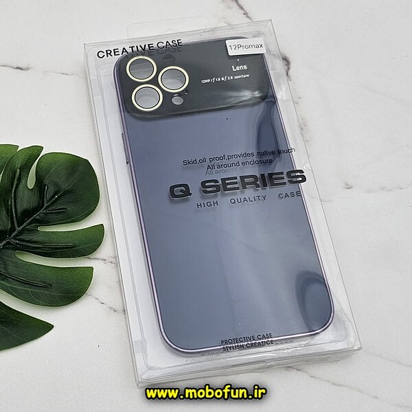 قاب گوشی iPhone 12 Pro Max آیفون مدل PVD اورجینال ضد خش پشت گلس شیشه ای Camera Lens محافظ لنز دار بنفش کد 702