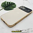 قاب گوشی iPhone 13 Pro Max آیفون مدل PVD اورجینال ضد خش پشت گلس شیشه ای Camera Lens محافظ لنز دار طلایی کد 594