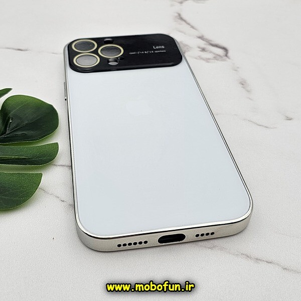 قاب گوشی iPhone 13 Pro Max آیفون مدل PVD اورجینال ضد خش پشت گلس شیشه ای Camera Lens محافظ لنز دار سفید کد 598