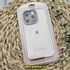 قاب گوشی iPhone 14 Pro آیفون طرح طلقی شیشه ای Camera Lens شفاف اورجینال KAOU سری الکتروپلیتینگ طلقی شفاف رنگ نقره ای کد 180