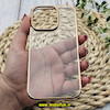 قاب گوشی iPhone 14 Pro آیفون طرح طلقی شیشه ای Camera Lens شفاف اورجینال KAOU سری الکتروپلیتینگ طلقی شفاف رنگ طلایی کد 181