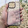 قاب گوشی iPhone 14 Pro آیفون طرح طلقی شیشه ای Camera Lens شفاف اورجینال KAOU سری الکتروپلیتینگ طلقی شفاف رنگ مشکی کد 183