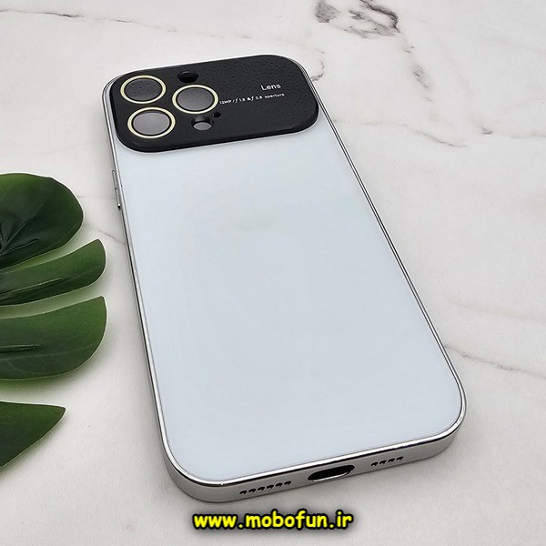 قاب گوشی iPhone 14 Pro Max آیفون مدل PVD اورجینال ضد خش پشت گلس شیشه ای Camera Lens محافظ لنز دار سفید کد 247
