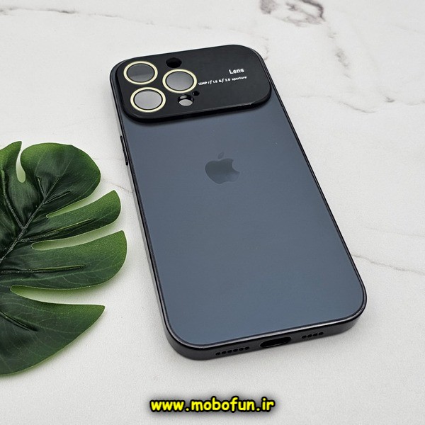 قاب گوشی iPhone 14 Pro Max آیفون مدل PVD اورجینال ضد خش پشت گلس شیشه ای Camera Lens محافظ لنز دار مشکی گرافیت کد 250