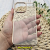 قاب گوشی iPhone 14 Pro Max آیفون طرح طلقی شیشه ای Camera Lens شفاف اورجینال KAOU سری الکتروپلیتینگ طلقی شفاف رنگ طلایی کد 252