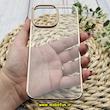 قاب گوشی iPhone 14 Pro Max آیفون طرح طلقی شیشه ای Camera Lens شفاف اورجینال KAOU سری الکتروپلیتینگ طلقی شفاف رنگ طلایی کد 252
