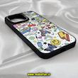 قاب گوشی iPhone 14 Pro Max آیفون پشت گلس آینه ای اورجینال CASETIFY طرح ایموجی و استیکر محافظ لنزدار مشکی کد 256