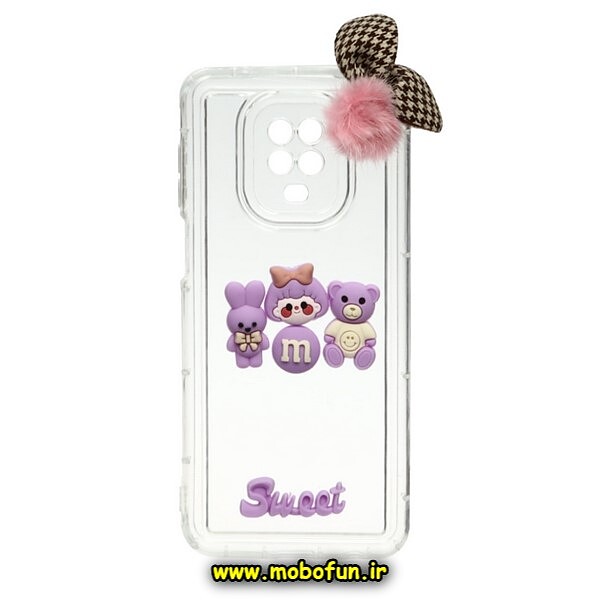قاب گوشی Redmi Note 9S - Redmi Note 9 Pro شیائومی طرح شفاف ژله ای سه بعدی برجسته عروسکی SWEET محافظ لنز دار پام پام یاسی کد 980