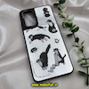 قاب گوشی Redmi Note 11 4G - Redmi Note 11S شیائومی پشت گلس آینه ای اورجینال CASETIFY طرح گربه بازیگوش محافظ لنزدار مشکی کد 809
