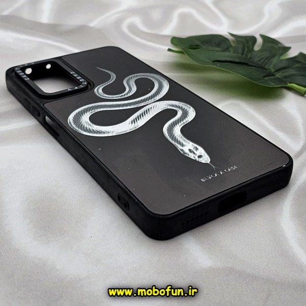 قاب گوشی Redmi Note 11 Pro 4G Global - Redmi Note 11 Pro 5G Global - Redmi Note 11E Pro 5G - Redmi Note 12 Pro 4G شیائومی پشت گلس آینه ای اورجینال CASETIFY طرح مار SNAKE محافظ لنزدار مشکی کد E25-177377