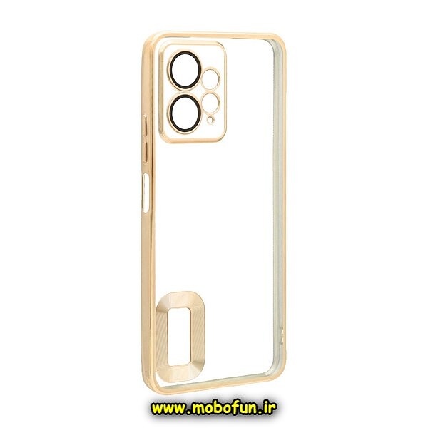 قاب گوشی Redmi Note 12 4G شیائومی طرح الکتروپلیتینگ مگ سیف ژله ای شفاف اورجینال یونیک کیس Unique Case محافظ لنز دار طلایی کد 250