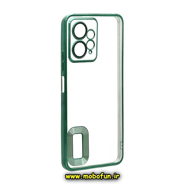 قاب گوشی Redmi Note 12 4G شیائومی طرح الکتروپلیتینگ مگ سیف ژله ای شفاف اورجینال یونیک کیس Unique Case محافظ لنز دار سبز کد 253