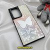 قاب گوشی Galaxy S22 Ultra سامسونگ پشت گلس آینه ای اورجینال CASETIFY طرح پروانه کیوت محافظ لنزدار مشکی کد 359