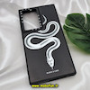 قاب گوشی Galaxy S23 Ultra سامسونگ پشت گلس آینه ای اورجینال CASETIFY طرح مار SNAKE محافظ لنزدار مشکی کد 244