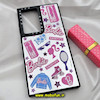 قاب گوشی Galaxy S23 Ultra سامسونگ پشت گلس آینه ای اورجینال CASETIFY طرح باربی Barbie محافظ لنزدار مشکی کد 245