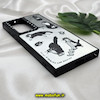 قاب گوشی Galaxy S23 Ultra سامسونگ پشت گلس آینه ای اورجینال CASETIFY طرح گربه بازیگوش محافظ لنزدار مشکی کد 248