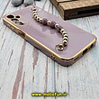 قاب گوشی Galaxy A14 4G - Galaxy A14 5G سامسونگ طرح مای کیس گلد لاین لاکچری دستبندی نگین دار مرواریدی بنفش کد 553