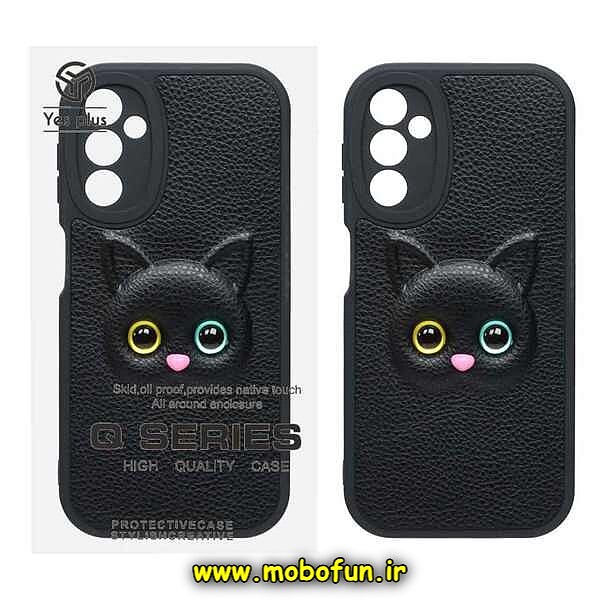 قاب گوشی Galaxy A14 4G - Galaxy A14 5G سامسونگ طرح چرمی اورجینال محافظ لنزدار گربه سیاه Black Cats کد 555
