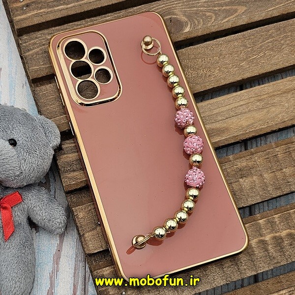 قاب گوشی Galaxy A33 5G سامسونگ طرح مای کیس گلد لاین لاکچری دستبندی نگین دار مرواریدی آجری کد 546
