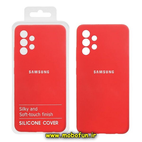 قاب گوشی Galaxy A33 5G سامسونگ سیلیکونی اورجینال پاک کنی درجه یک زیربسته محافظ لنز دار قرمز کد 564