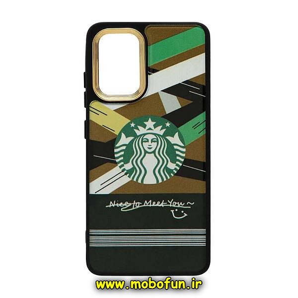 قاب گوشی Galaxy A33 5G سامسونگ طرح استارباکس STARBUCKS متال کیس سیلیکونی مشکی کد 566