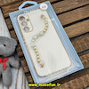 قاب گوشی Galaxy A34 5G سامسونگ طرح مای کیس گلد لاین لاکچری دستبندی نگین دار مرواریدی سفید کد 454