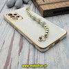 قاب گوشی Galaxy A53 5G سامسونگ طرح مای کیس گلد لاین لاکچری دستبندی نگین دار مرواریدی سفید کد 771