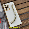 قاب گوشی Galaxy A73 5G سامسونگ طرح مای کیس گلد لاین لاکچری دستبندی نگین دار مرواریدی سفید کد 736
