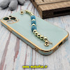قاب گوشی iPhone 12 Pro آیفون طرح مای کیس گلد لاین لاکچری دستبندی نگین دار مرواریدی سبزآبی کد 820