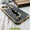 قاب گوشی iPhone 13 Pro Max آیفون طرح مای کیس گلد لاین لاکچری دستبندی نگین دار مرواریدی مشکی کد 601