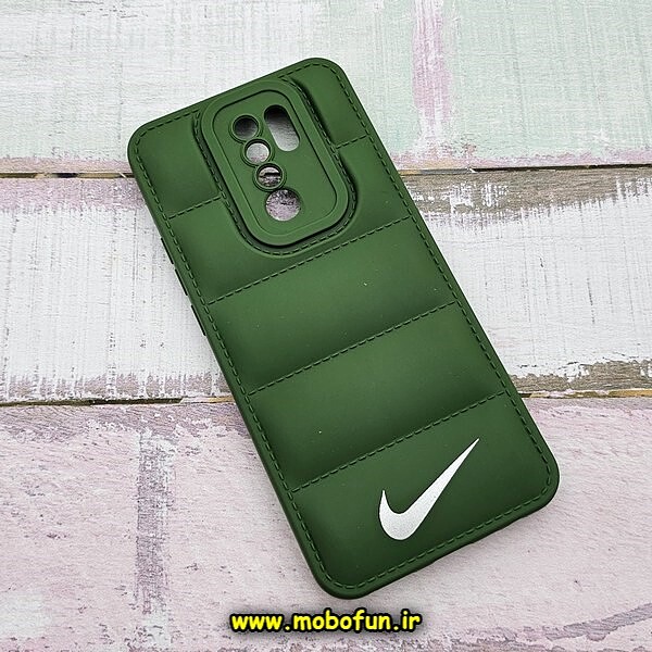 قاب گوشی Redmi 9 - Poco M2 شیائومی سیلیکون ژله ای پافر PC زیر بسته محافظ لنز دار طرح نایکی NIKE رنگ سبز کد 260
