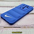 قاب گوشی Redmi 9 - Poco M2 شیائومی سیلیکون ژله ای پافر PC زیر بسته محافظ لنز دار طرح نایکی NIKE رنگ آبی کاربنی کد 261