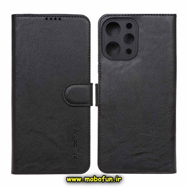 کیف گوشی Redmi 12 شیائومی مگنتی پال پرایم Pal Prime طرح چرم کتابی محافظ لنزدار مشکی کد 40