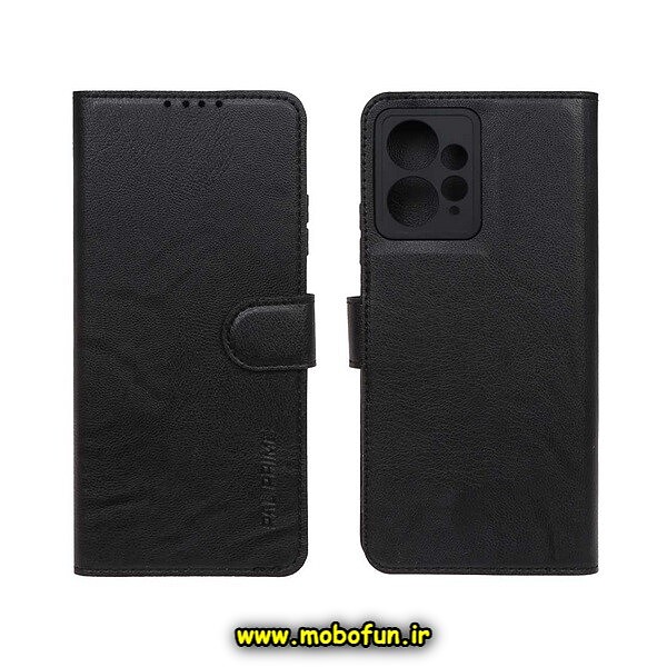 کیف گوشی Redmi Note 12 4G شیائومی مگنتی پال پرایم Pal Prime طرح چرم کتابی محافظ لنزدار مشکی کد 278