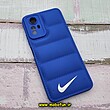 قاب گوشی Redmi Note 12S شیائومی سیلیکون ژله ای پافر PC زیر بسته محافظ لنز دار طرح نایکی NIKE رنگ آبی کاربنی کد 79