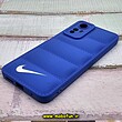قاب گوشی Redmi Note 12S شیائومی سیلیکون ژله ای پافر PC زیر بسته محافظ لنز دار طرح نایکی NIKE رنگ آبی کاربنی کد 79