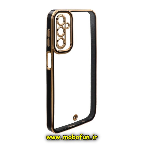 قاب گوشی Galaxy A24 4G سامسونگ طرح الکتروپلیتینگ ژله ای شفاف اورجینال محافظ لنز دار مشکی کد 299