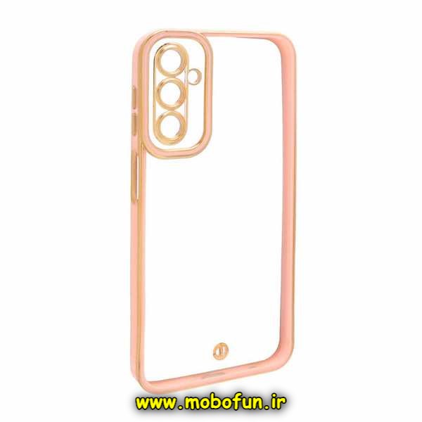 قاب گوشی Galaxy A24 4G سامسونگ طرح الکتروپلیتینگ ژله ای شفاف اورجینال محافظ لنز دار گلبهی کد 300