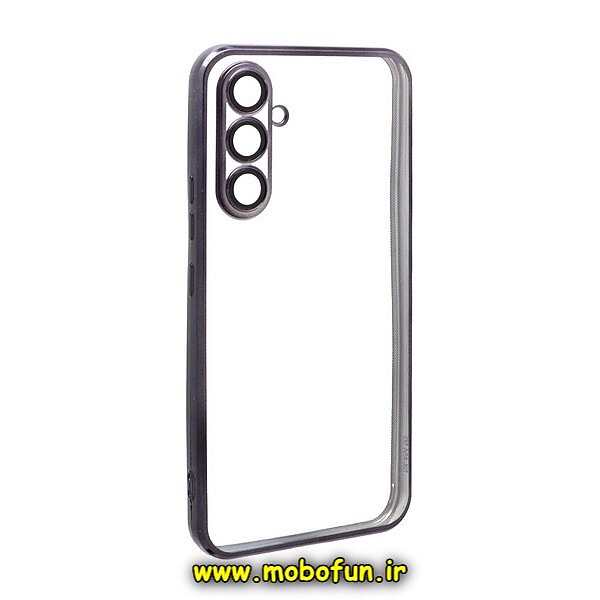 قاب گوشی Galaxy A34 5G سامسونگ طرح الکتروپلیتینگ ژله ای شفاف اورجینال یونیک کیس Unique Case محافظ لنز دار مشکی کد 468