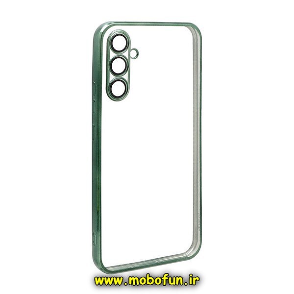 قاب گوشی Galaxy A34 5G سامسونگ طرح الکتروپلیتینگ ژله ای شفاف اورجینال یونیک کیس Unique Case محافظ لنز دار سبز کد 471