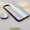 قاب گوشی iPhone 12 Pro Max آیفون فانتزی سوزنی برجسته طرح رنگین کمانی آبرنگی پاپ سوکت دار کد 724