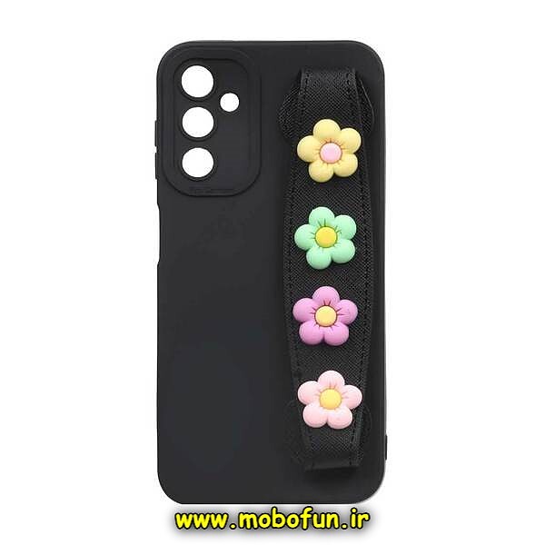 قاب گوشی Galaxy A14 4G - Galaxy A14 5G سامسونگ طرح لاکچری دستبندی عروسکی برجسته مشکی محافظ لنز دار کد 571