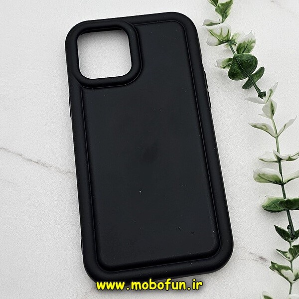 قاب گوشی iPhone 12 Pro Max آیفون سیلیکونی ژله ای پافر PC پفکی مشکی کد 726